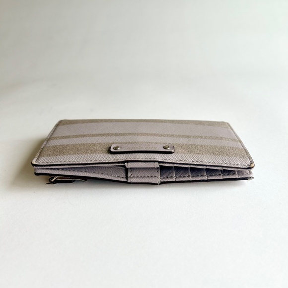 Kate Spade Grey Gold Crossgrain Leather Wallet - Picture 5 of 13